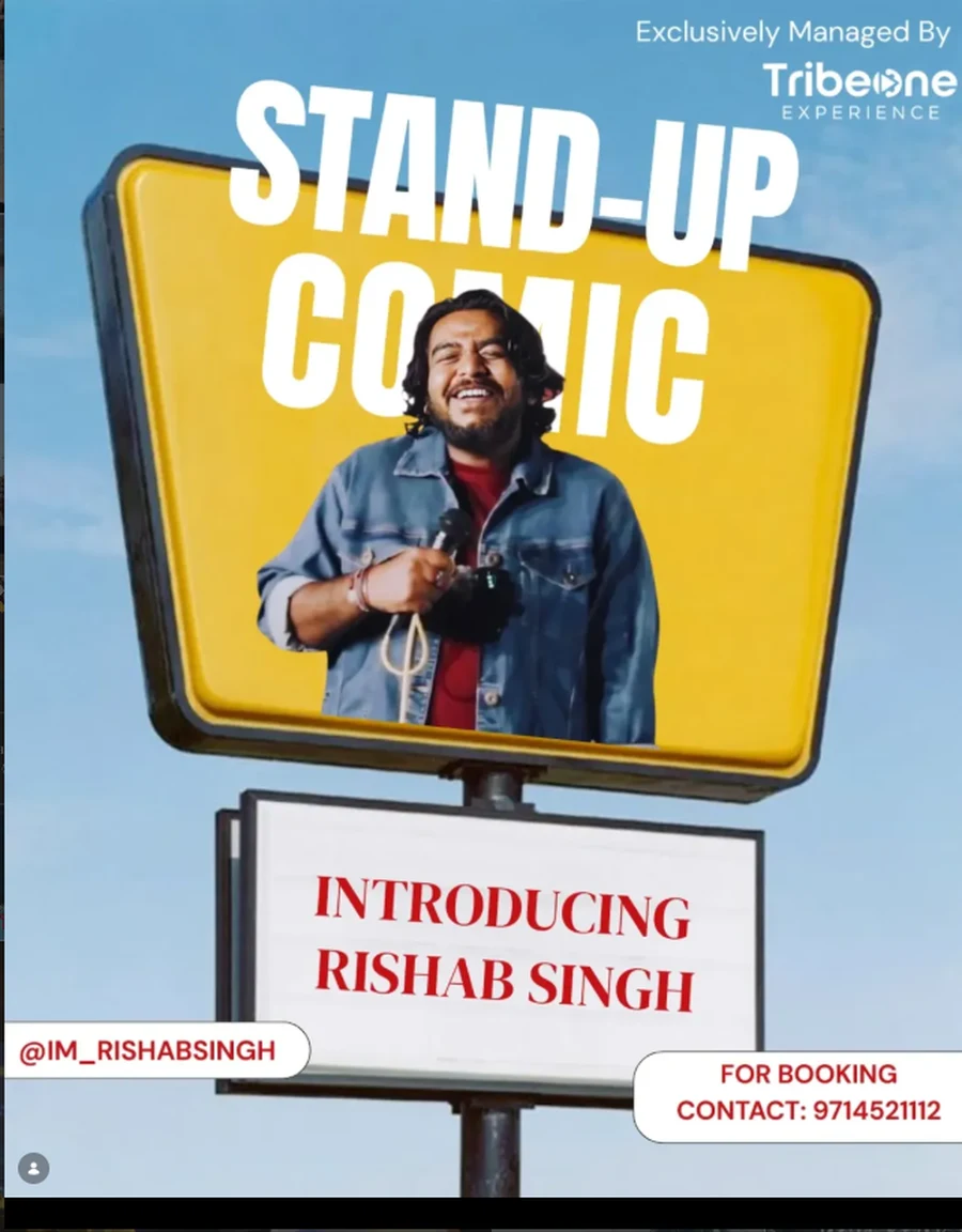 Rishab Singh, stand-up comic exclusively managed by Tribeone Experience